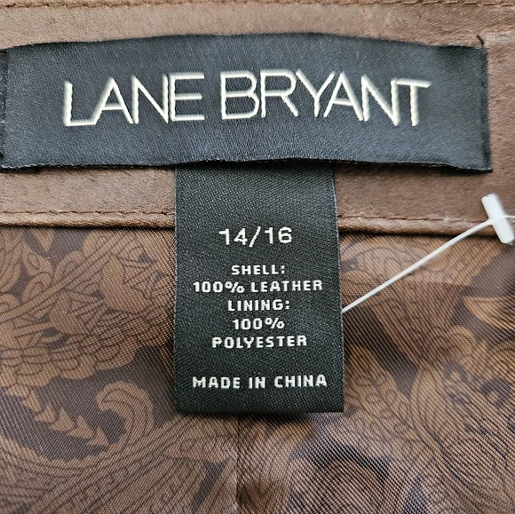 NWOT - Leather Lane Bryant Brown Biker Jacket - Size 14/16 - Vintage - Picture 4 of 9